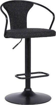 Ian Contemporary Adjustable Barstool Black