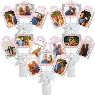 Pink Winter Wonderland - Holiday Snowflake Birthday Party & Baby Shower Picture Centerpiece Sticks Photo Table Toppers 15 Pi Eces