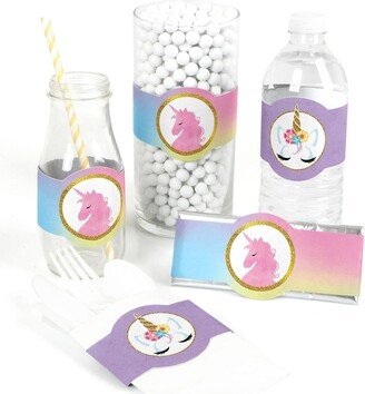 Big Dot Of Happiness Rainbow Unicorn - Magical Party Diy Wrapper Favors and Decorations - Set of 15