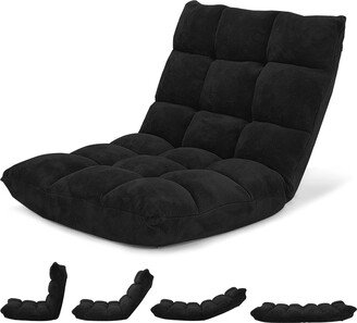 Adjustable 14-Position Floor Chair Folding Lazy Gaming Sofa