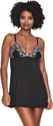 Womens Demure Lace Chemise | Wireless (Black, Medium)