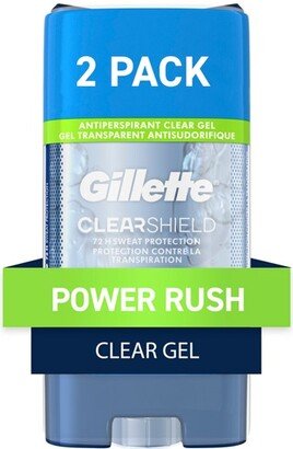 Antiperspirant Deodorant for Men - Clear Gel Power Rush 72 Hour Sweat Protection - 2pk/3.8oz each