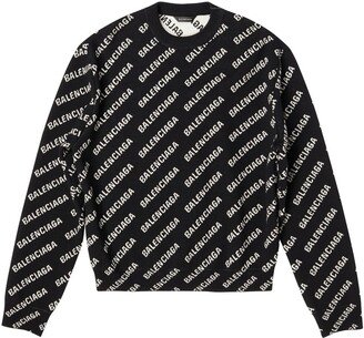 Logo-Intarsia Crew-Neck Jumper-AB