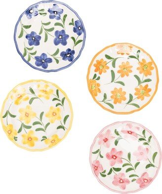 Spring hand-painted ceramic plates (set of four)