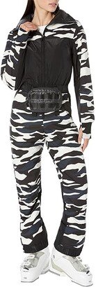 Powder Suit (Zebra) Women's Snow Bibs One Piece