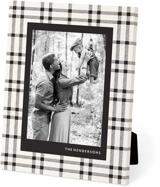 Easel Back Canvases: Neutral Plaid Frame Easel Back Canvas, 8X10, No Frame, Easel Back Canvas, Gray