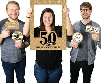 Big Dot of Happiness We Still Do - 50th Wedding Anniversary Selfie Photo Booth Picture Frame & Props