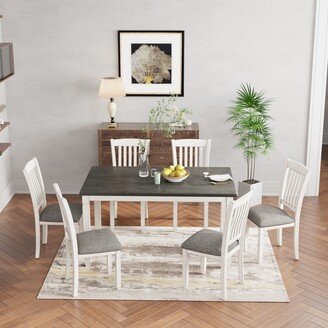 Modern 7-Piece Dining Table Set Wood Dining Table