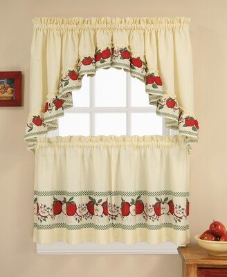 Chf Red Delicious 24 Window Tier & Swag Valance Set