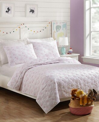 Flower Heart Full/Queen 3-Piece Quilt Set