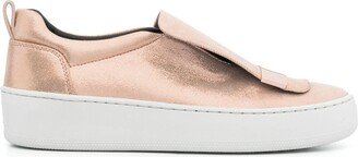 Addict metallic leather sneakers