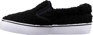 Womens Clipper Fleece Slip On Sneakers Shoes Casual - Black - Size 11 M