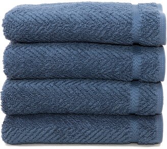 Set Of 4 Herringbone Hand Towels-AA