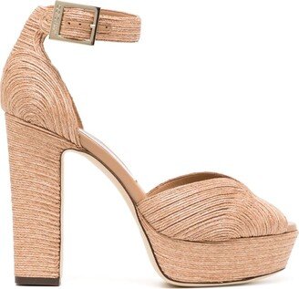 Delilah 120mm raffia platform sandals-AA