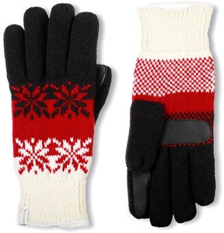 Isotoner Signature Women's Lined Water Repellent Snowflake Gloves