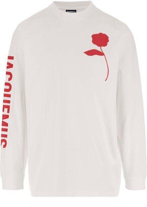 Logo Motif Printed Crewneck Long Sleeve Long Sleeve Shirt