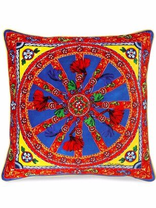 medium Carretto-print velvet cushion