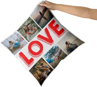 Love Photo Collage Pillow, Custom Throw Picture Memory Gift For Friends & Family