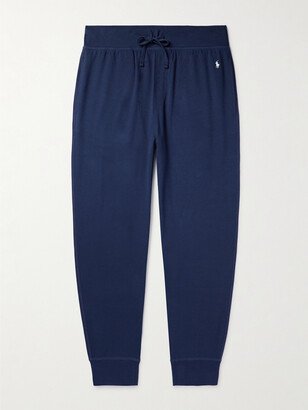 Tapered Logo-Embroidered Cotton-Jersey Pyjama Trousers