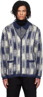 Navy Check Cardigan