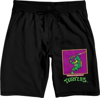 Teenage Mutant Ninja Turtles TMNT Donatello Classic Retro Character Men's Black Sleep Pajama Shorts-Medium