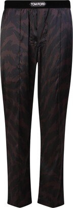 Patterned Silk Pajama Pants-AA