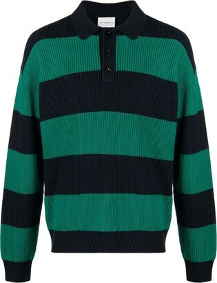 Ribbed-Knit Polo-Collar Jumper