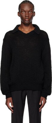 Black Pointed Collar Sweater