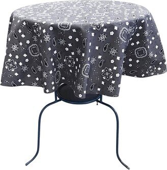 Round Print Poly Cotton Tablecloth | Bandanna Gray Choose