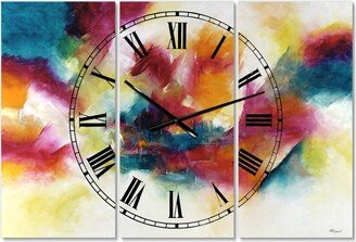 Designart Taking Center Stage Large Modern 3 Panels Wall Clock - 23 x 23 x 1