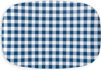 Serving Platters: Classic Gingham - Blue Serving Platter, Blue