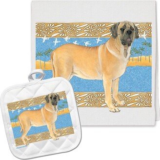 Mastiff Kitchen Dish Towel & Pot Holder Gift Set