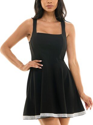 Juniors' Rhinestone-Trim Dress