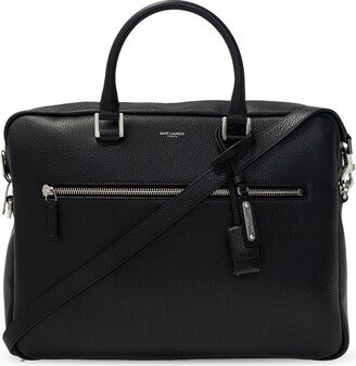 Leather Laptop Bag - Black