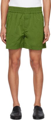 Green Crinkled Shorts