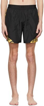 Black Barocco Swim Shorts