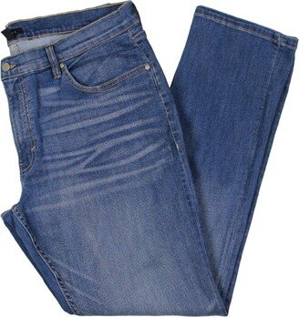 Mens Denim Light Wash Straight Leg Jeans