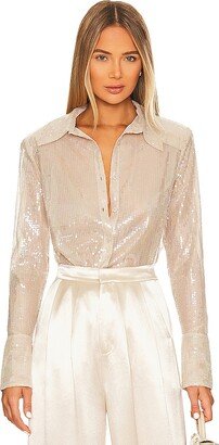 Tiffany Sequin Button Down Blouse