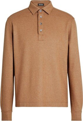 Cashmere-Silk Blend Polo Shirt