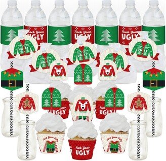 Big Dot of Happiness Ugly Sweater - Holiday and Christmas Party Favors and Cupcake Kit - Fabulous Favor Party Pack - 100 Pieces