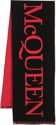 Logo-Print Reversible Scarf