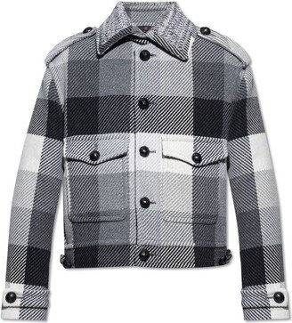 Long Sleeved Checked Buttoned Jacket