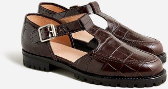 Winona cutout loafers in Italian croc-embossed leather