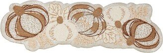 Saro Lifestyle Pumpkin Patchwork Beaded Table Runner, 12x36, Gold