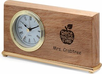 Best Teacher Ever Personalized Wood Desk Clock