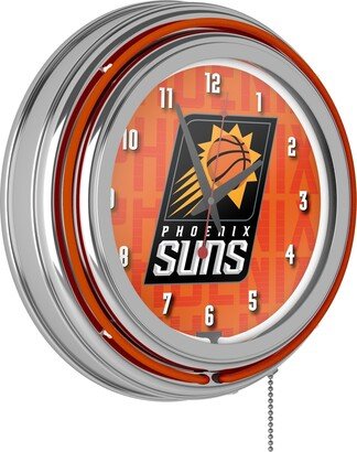 Trademark Gameroom NBA Chrome Double Rung Neon Clock - City