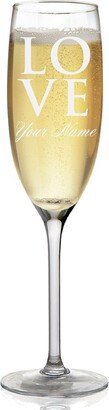 Champagne Glass, Love, Personalized Engraving Included