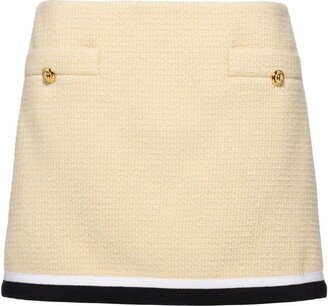 Bouclé stripe-trim mini skirt