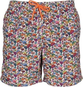 Gra[hic Printed Drawstring Swim Shorts-AA