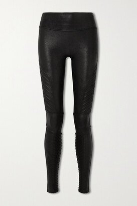 Moto Faux Stretch-leather Leggings - Black